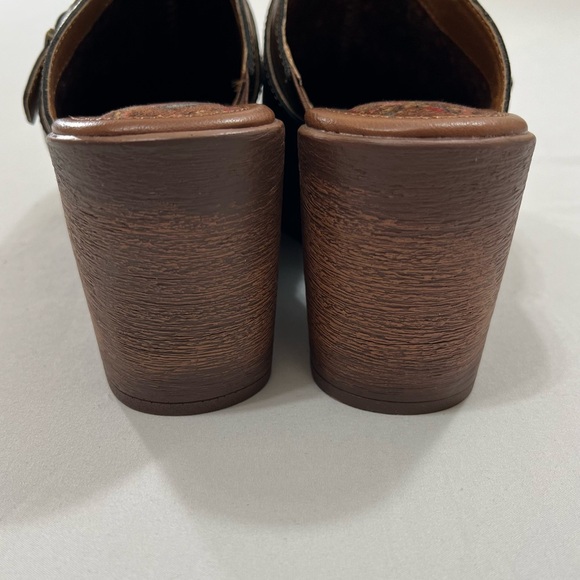 B.O.C Platform Chuncky Wedge Mule Medium Brown Buckle Clogs Slide Shoes Size 11 - Picture 7 of 16